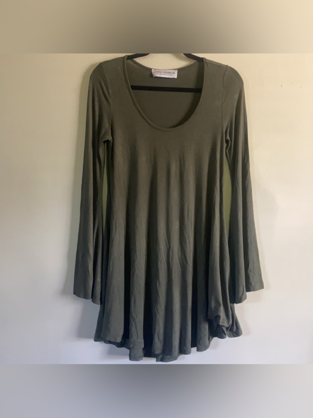Gypsy Warrior Black Mini Dress with Bell Sleeves